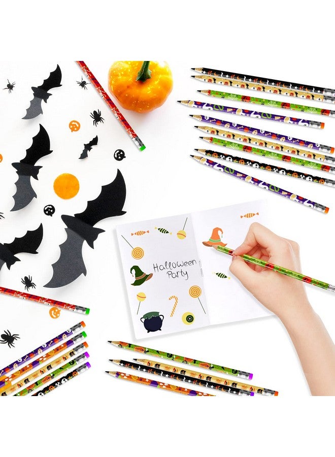 GMAOPHY 100 Pcs Halloween Pencil Assortment With Eraser Colorful Wood Pencils In Halloween Design Halloween Party Favors For Kids Trick Or Treat Halloween Goodies Bags Filler Game Prizes Classroom Reward - Image 4