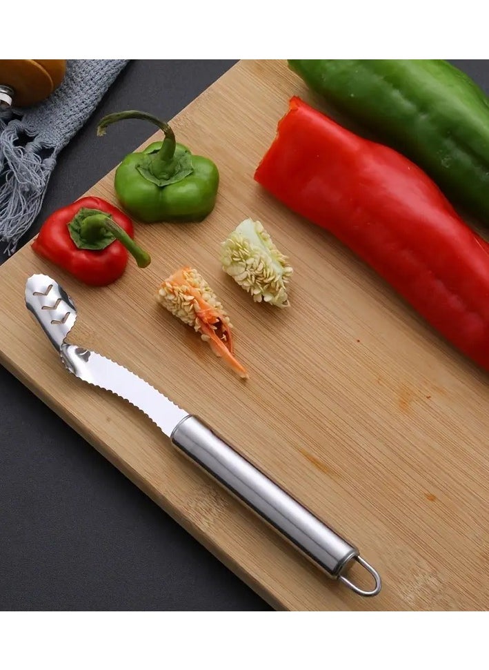 Goolsky 1pc Stainless Steel Pepper Seed Corer Remover Tool, Pepper Corer Seed Remover, Pepper Seed Corer  - Image 5
