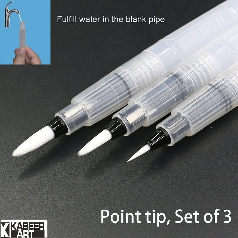 Kabeer Art 6PCS Empty Soft Water Color Painting Brush Marker Watercolor Drawing Pen - Image 2