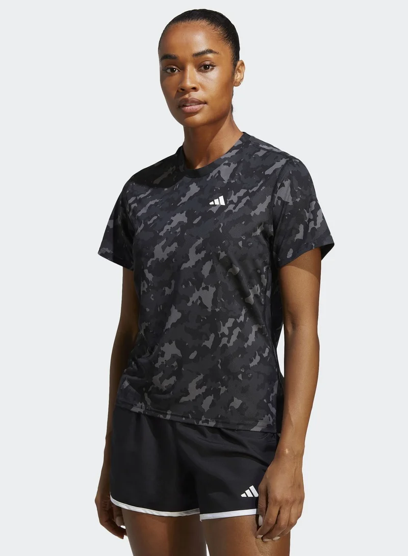 Adidas Own The Run Camo Running T-Shirt