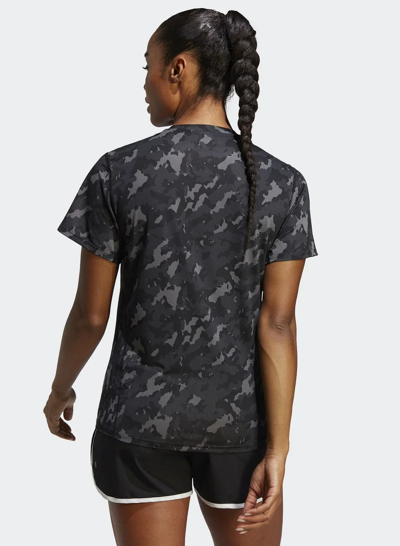 Adidas Own The Run Camo Running T-Shirt
