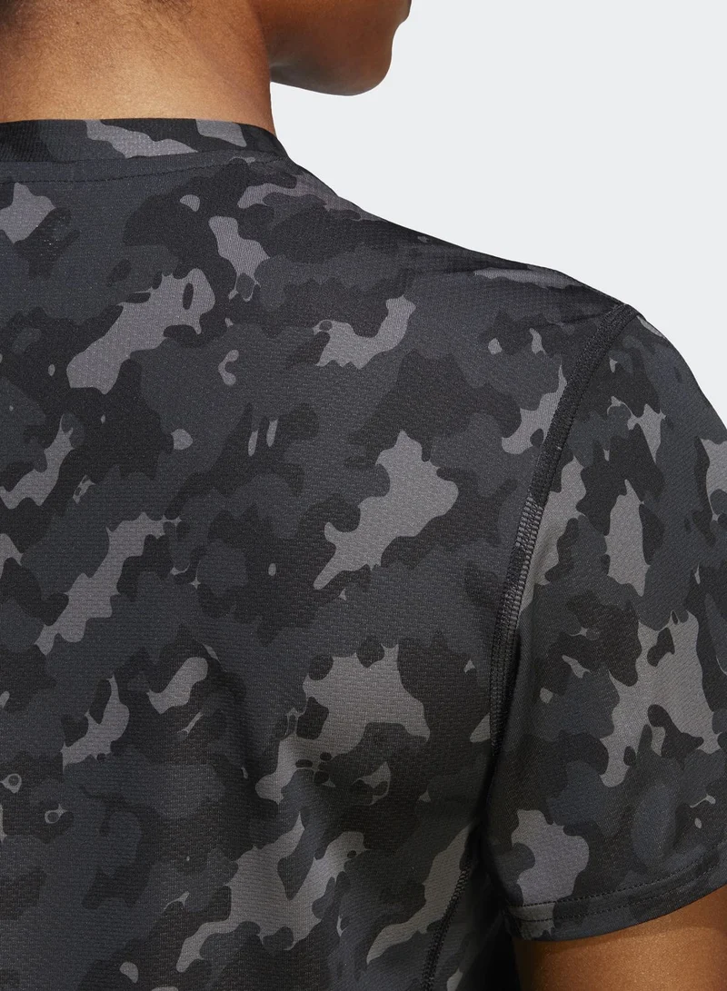 Adidas Own The Run Camo Running T-Shirt