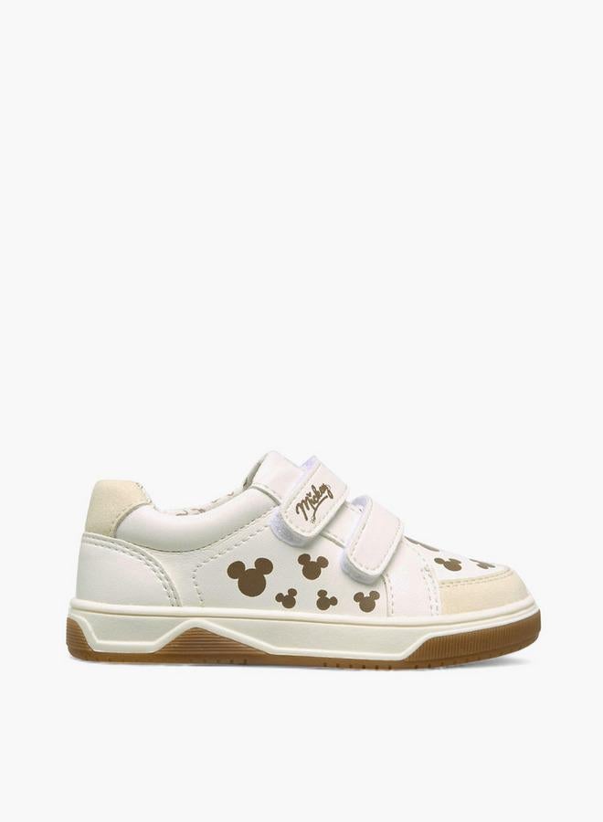 Disney Boys Mickey Mouse Print Hook and Loop Sneakers - Image 3