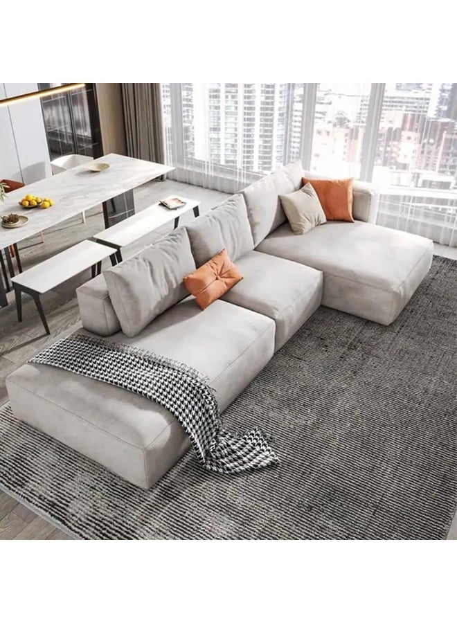 Comfynest L Shape Corner Sofa Set Modern Luxury Minimalism Glam Style Sectional Sofa (Beige, Left) - Image 3