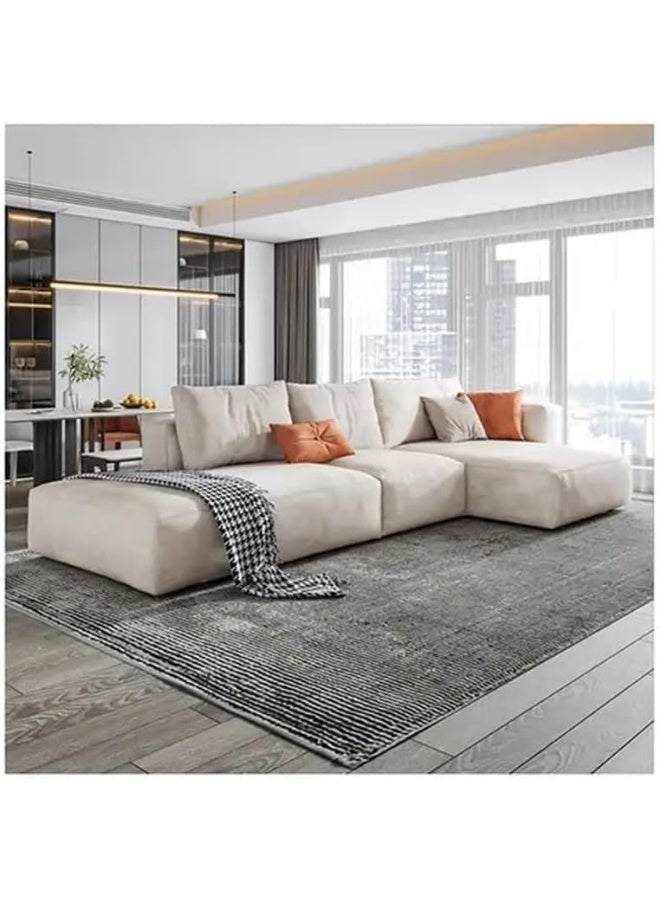Comfynest L Shape Corner Sofa Set Modern Luxury Minimalism Glam Style Sectional Sofa (Beige, Left) - Image 1