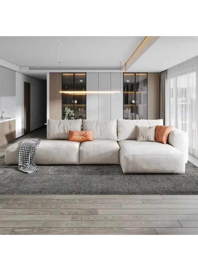 Comfynest L Shape Corner Sofa Set Modern Luxury Minimalism Glam Style Sectional Sofa (Beige, Left) - Image 4