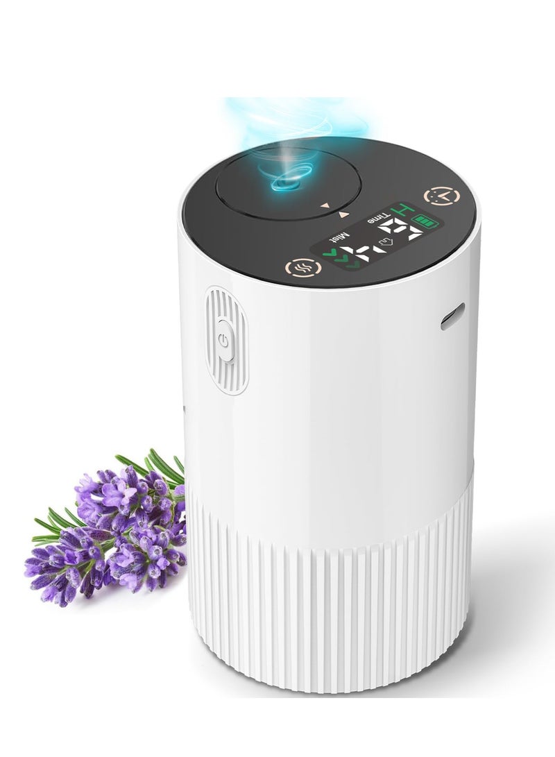 Excefore Waterless Diffuser for Essential Oil, Aromatherapy Diffuser for Home with Battery Indicator, Portable Smart Scent Air Machine 1/2/3 & Continuous Mist, Timing & Auto-off Function, 400~500 sq. ft Scent - Image 1
