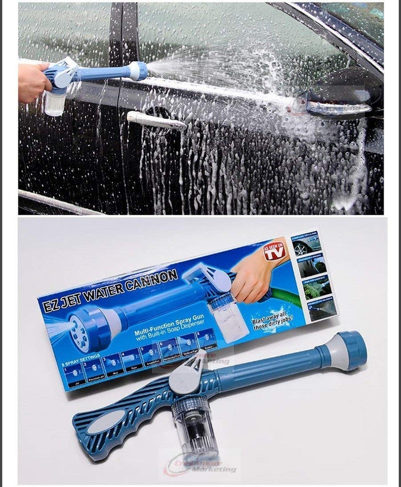 Shopper52 Ez Jet Water Cannon 8 in 1 Turbo Water Spray Gun for CarBike Washing Gardening with Inbuilt Soap Dispenser Tank EZJT1N1 - Image 2