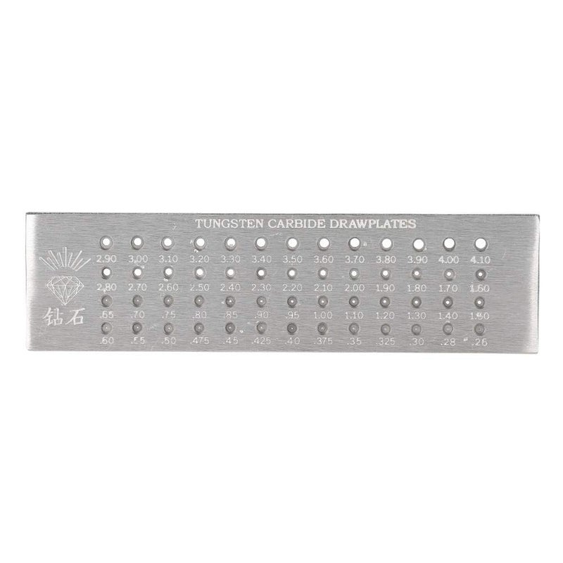 Salmue 8" Wire Drawplate with 52 Round Holes, 0.26-4.10mm Tungsten Carbide Drawplate for Jewelry Making - Image 1