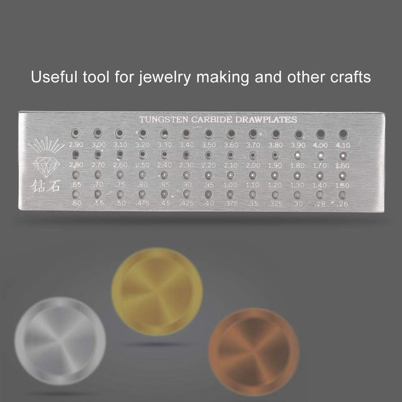 Salmue 8" Wire Drawplate with 52 Round Holes, 0.26-4.10mm Tungsten Carbide Drawplate for Jewelry Making - Image 4