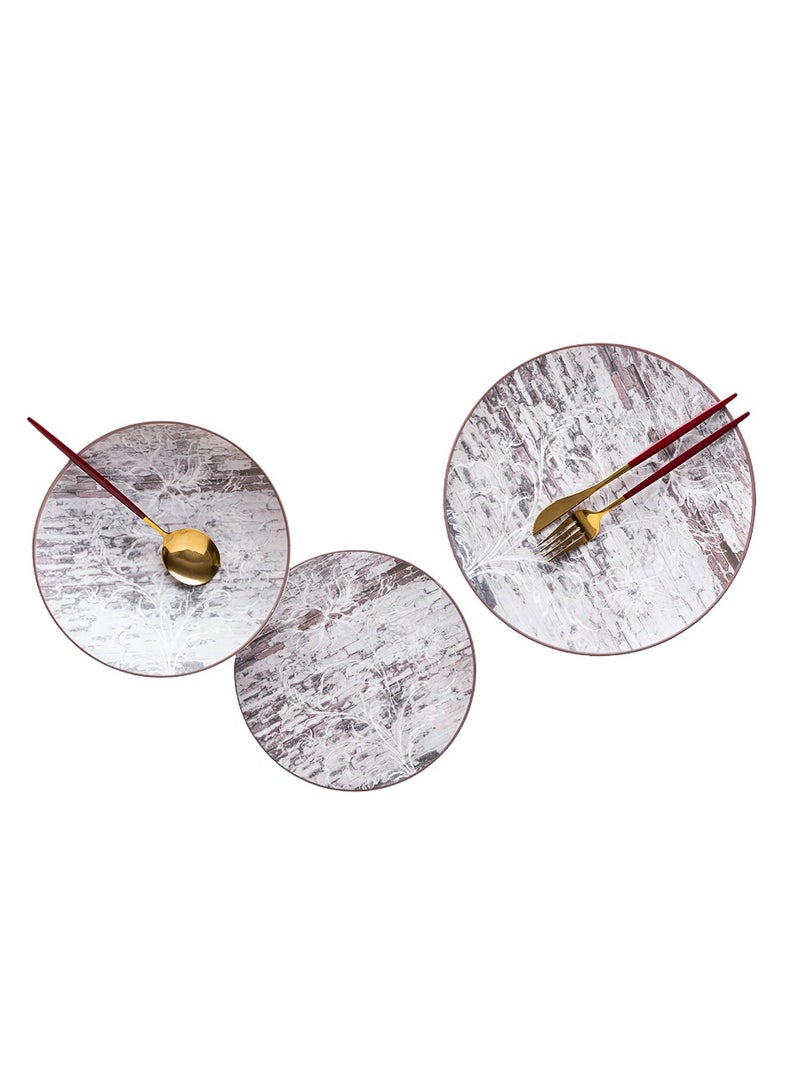 18-piece Lotus Marble Porcelain Dinner Set - Grey...