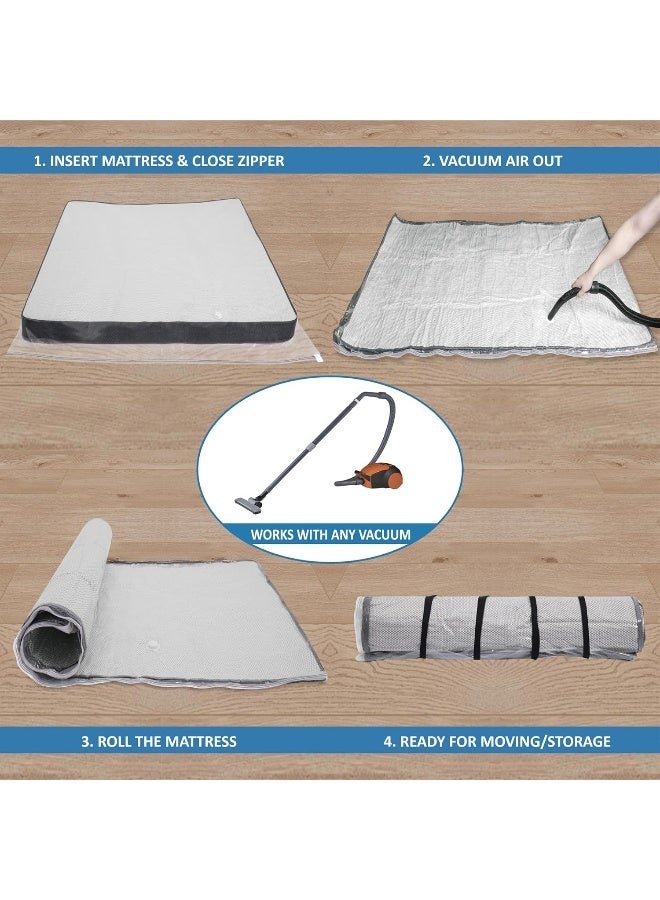 Storage Logic Twin/Twin Xl Foam Mattress Vacuum Bag For Moving, Vacuum Seal Storage Bag With Straps  - Image 5