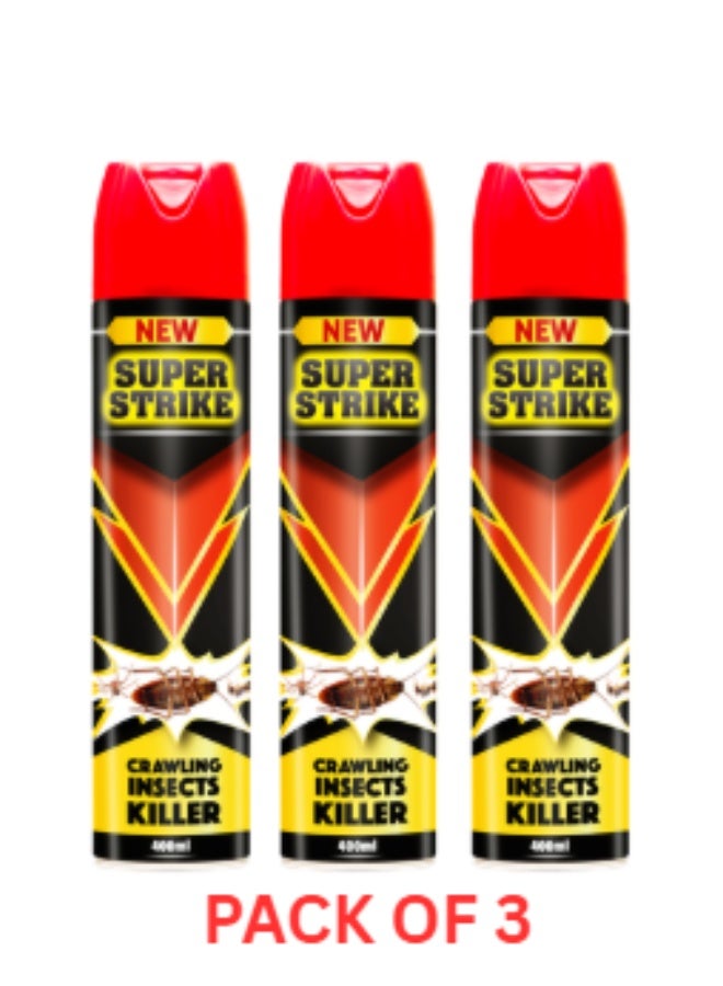 SUPER STRIKE 1.2L CIK (400ml x3) Strong Cockroach Killer Spray Pest Control