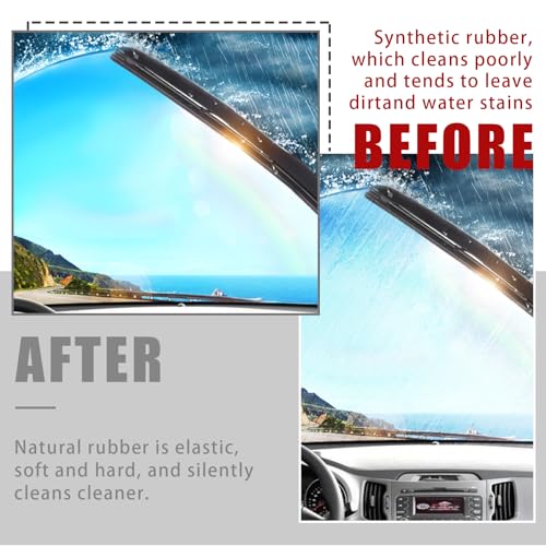 Piburth 4PCS Car Windshield Wiper Blade Strips, DIY Silicone Car Frameless Window Boneless Replacement, Auto Adjustable Insert Rubber Wiper Blade Refills, Universal for SUV Truck Van - Image 4
