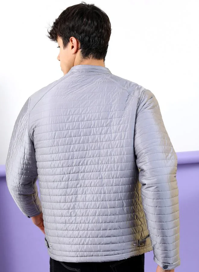HIGHLANDER HIGHLANDER Solid High Neck Zip Up Puffer Jacket
