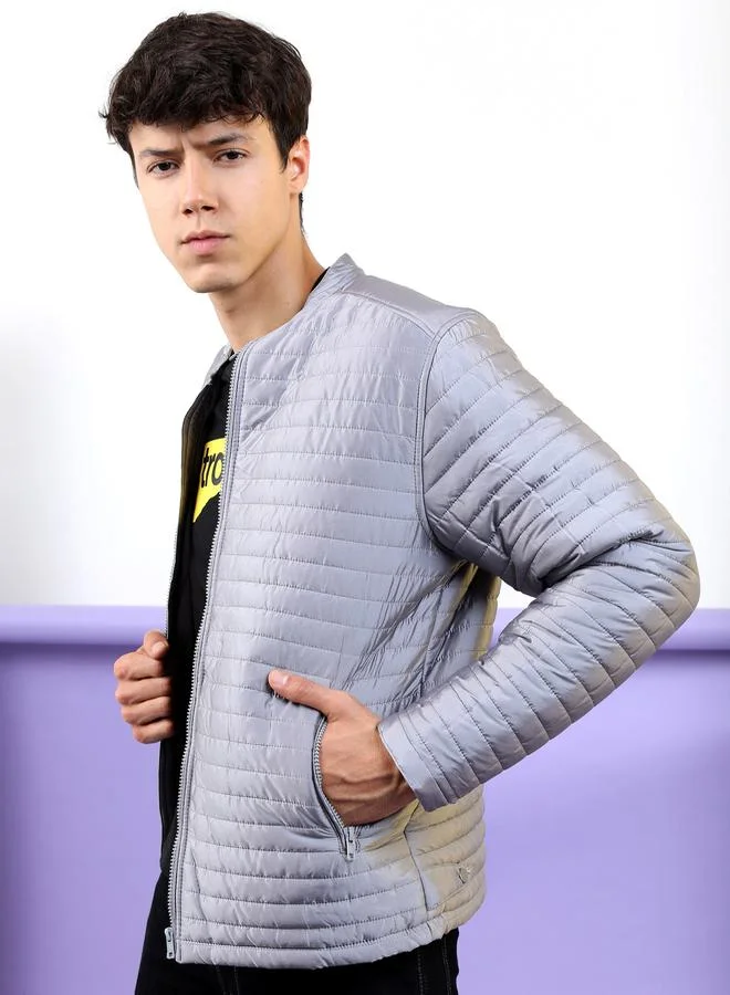 HIGHLANDER HIGHLANDER Solid High Neck Zip Up Puffer Jacket