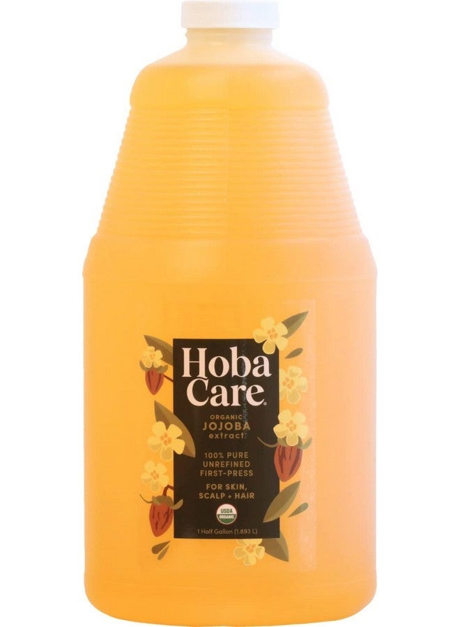 HobaCare 100% Pure, Unrefined Organic Jojoba Oil for Skin & Nails - Moisturizing Body Oil & Face Moisturizer for Dry Skin - Natural Treatment for Hair & Beard Care (64 fl oz) - Image 1
