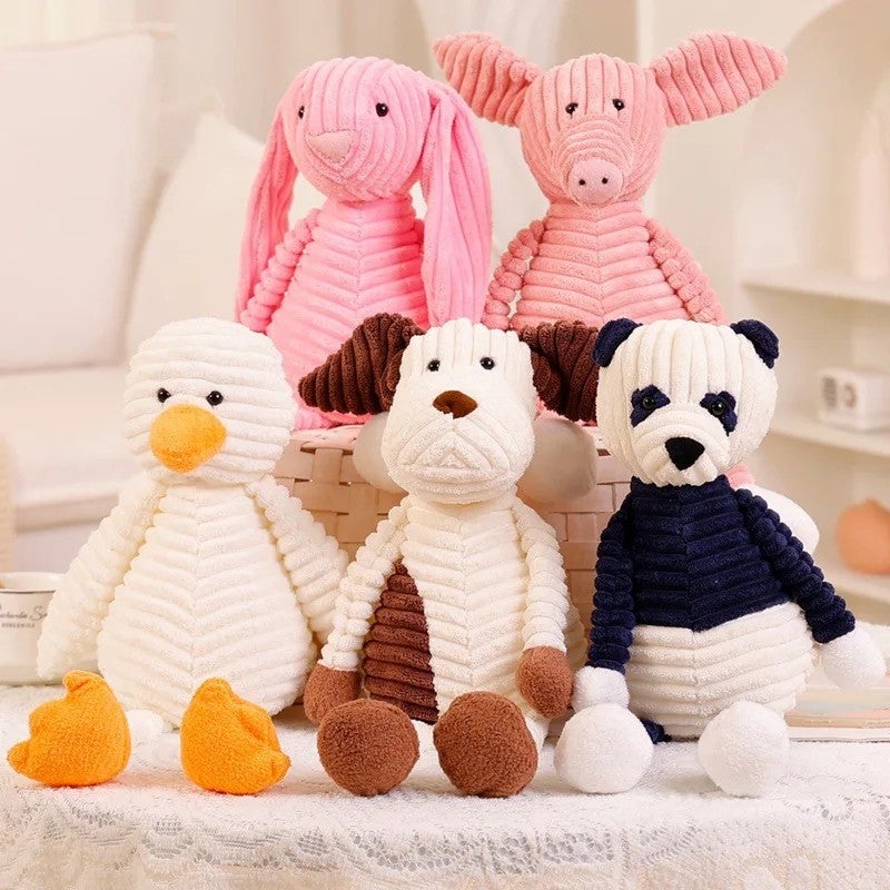 Y&D Cute Striped Plush Toys Stuffed Animal Fox Rabbit Pig Dog Toys  Baby Children Soft Plushies Toys for Kids - Image 4