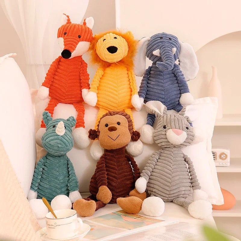 Y&D Cute Striped Plush Toys Stuffed Animal Fox Rabbit Pig Dog Toys  Baby Children Soft Plushies Toys for Kids - Image 2