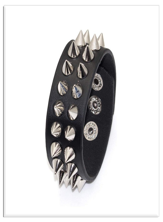 Xusamss 2PCS Punk Alloy Rivet Bracelet Bullet Wristband Chain Leather Cuff Bracelet,7 1/2 Wrist - Image 4