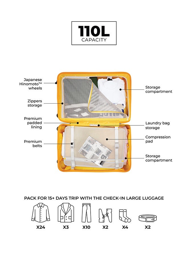 موكوبارا للتجارة ذ.م.م حقيبة سفر كبيرة من البولي كربونات ماكرولون ألماني بلون أخضر عشبي - Image 5