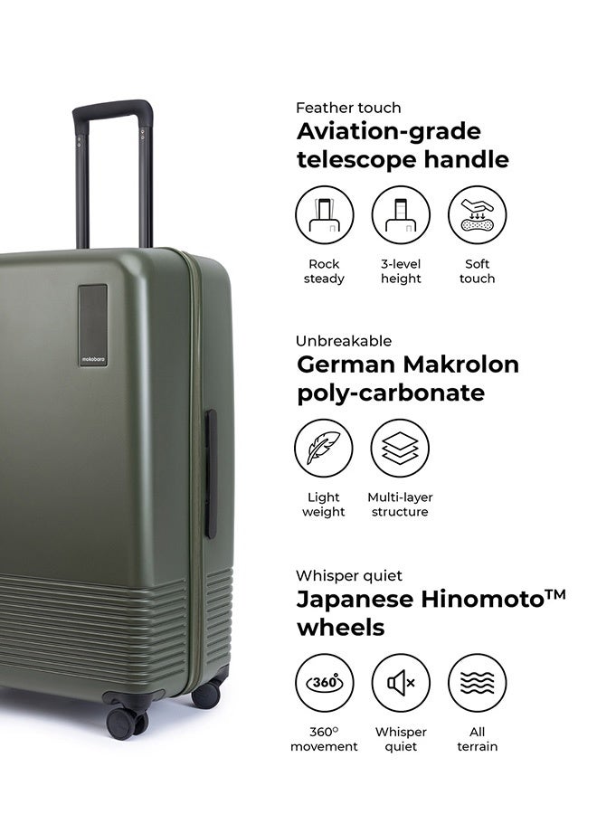 موكوبارا للتجارة ذ.م.م حقيبة سفر كبيرة من البولي كربونات ماكرولون ألماني بلون أخضر عشبي - Image 4