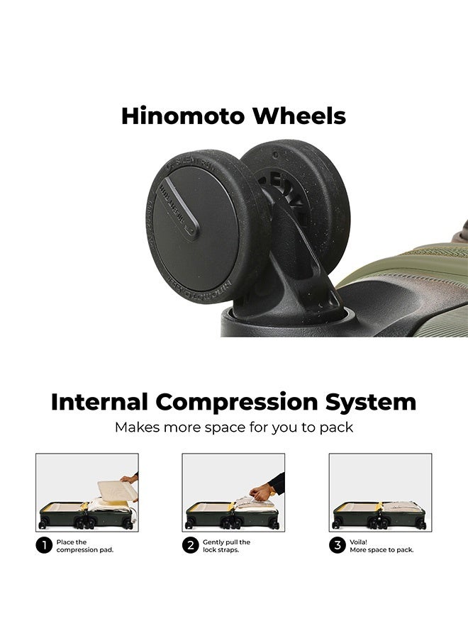 موكوبارا للتجارة ذ.م.م حقيبة سفر كبيرة من البولي كربونات ماكرولون ألماني بلون أخضر عشبي - Image 3