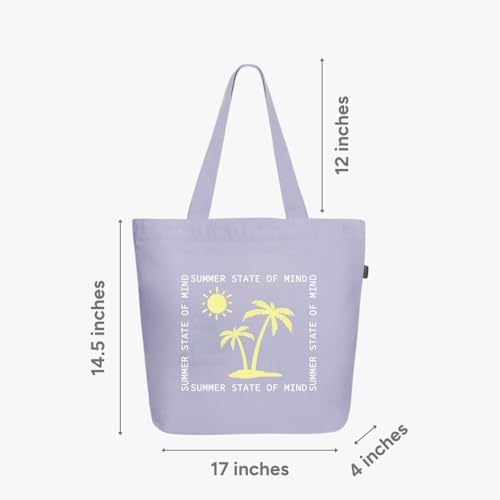 EcoRight Eco Right Large Canvas Tote Bag for Women, Tote Handbags for Women with Zipper & Inner Pocket for College, Shopping, Office - Image 4