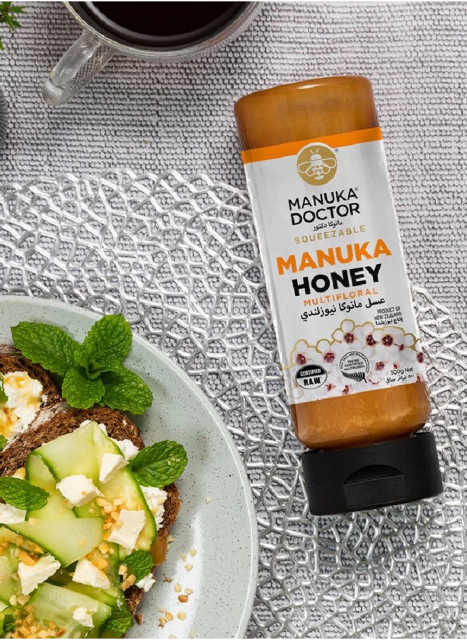 Manuka Doctor Multifloral Manuka Honey Squeezable 500g  - Image 4