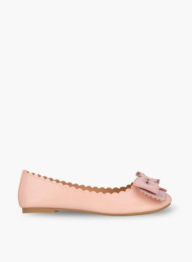 فلورا بيلا من شو إكسبرس Girls Embellished Bow Ballerina Shoes