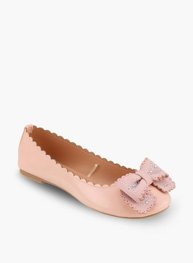 فلورا بيلا من شو إكسبرس Girls Embellished Bow Ballerina Shoes