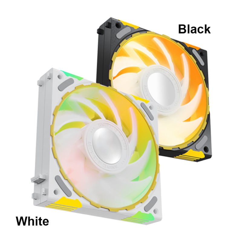 120mm Computer Case Fan: 4PIN PWM Automatic Speed Control - HDB Bearing Silent Operation ARGB Computer Case Cooling Fan for Gaming Heavy Computing PC Systems - Image 2