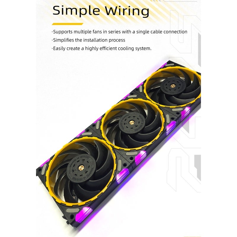120mm Computer Case Fan: 4PIN PWM Automatic Speed Control - HDB Bearing Silent Operation ARGB Computer Case Cooling Fan for Gaming Heavy Computing PC Systems - Image 4