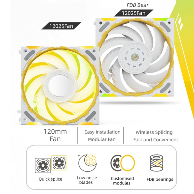 120mm Computer Case Fan: 4PIN PWM Automatic Speed Control - HDB Bearing Silent Operation ARGB Computer Case Cooling Fan for Gaming Heavy Computing PC Systems - Image 3