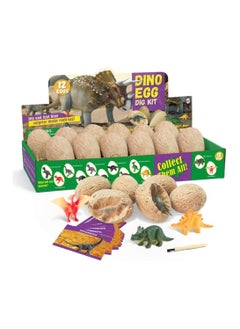 MAGIC VAULT Dinosaur Eggs Dig Kit 12 Pack Discover Different Dinos Archaeology And Paleontology Toy Dino Egg Excavation Stem Toys For Boys Girls Kids Gift  - Image 1