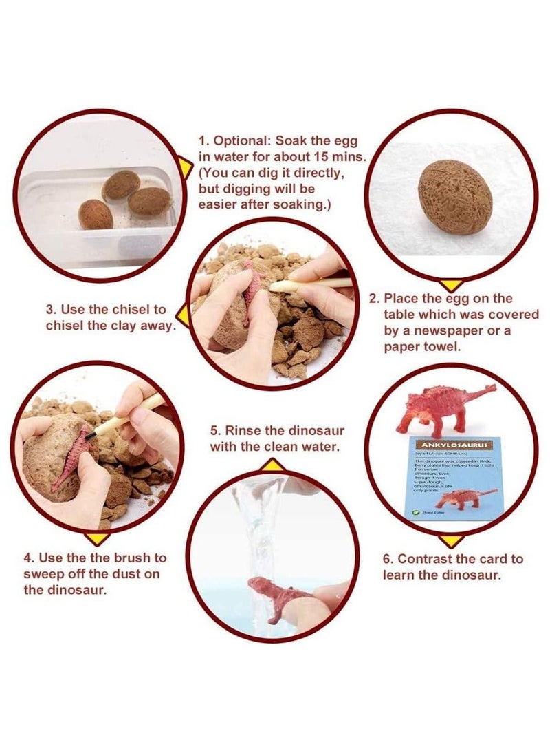MAGIC VAULT Dinosaur Eggs Dig Kit 12 Pack Discover Different Dinos Archaeology And Paleontology Toy Dino Egg Excavation Stem Toys For Boys Girls Kids Gift - Image 4