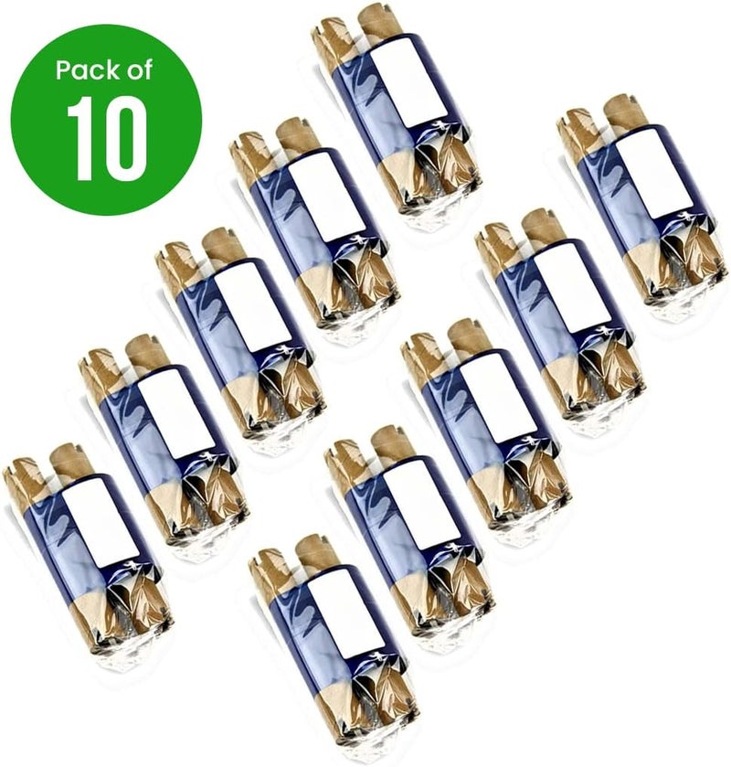 براندسفينتي 10 Pack – شريط شمعي قابل للنقل مقاس 55 مم × 74 م لطابعات الباركود مع الحبر | متوافق مع طابعات Zebra وEltron وDatamax ومعظم الطابعات الحرارية | 74 م لكل لفة - Image 1