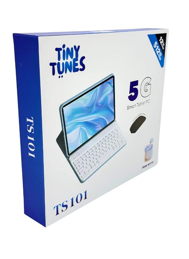 Tiny Tunes - The Tiny Tunes TS101 is a Cutting-Edge 5G Smart Tablet PC Designed to Meet Your Daily Needs, Whether For Work, Study, or Entertainment. Equipped with an Impressive 12GB RAM and 512GB Storage, this Tablet Ensures Smooth Performance, Allowing you to Run Multiple Applications Simultaneously Without Lag. - Image 1