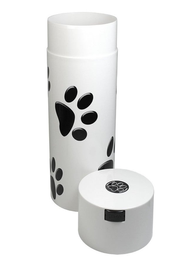 TIGHTPAC Pawvac 24 Ounce Vacuum Sealed Pet Food Storage Container; White/Black Paws - Image 2
