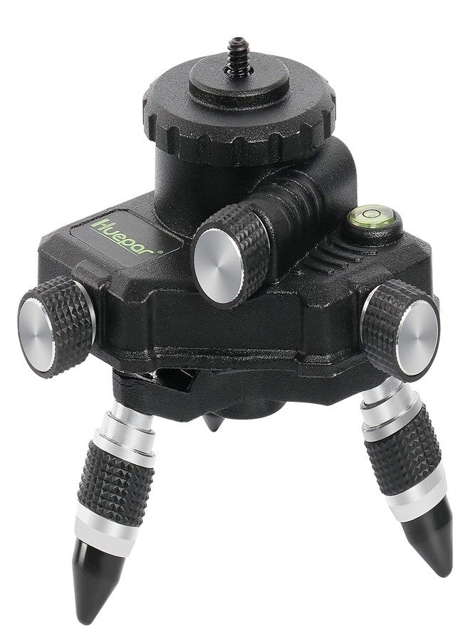 Huepar Laser Level Adapter, Metal 360-Degree Rotating Base for Laser Level Tripod Connector, 1/4’’ Threaded Mount and Horizontal Bubble, Micro-adjust Fine Turning Pivoting Base AT2 - Image 1