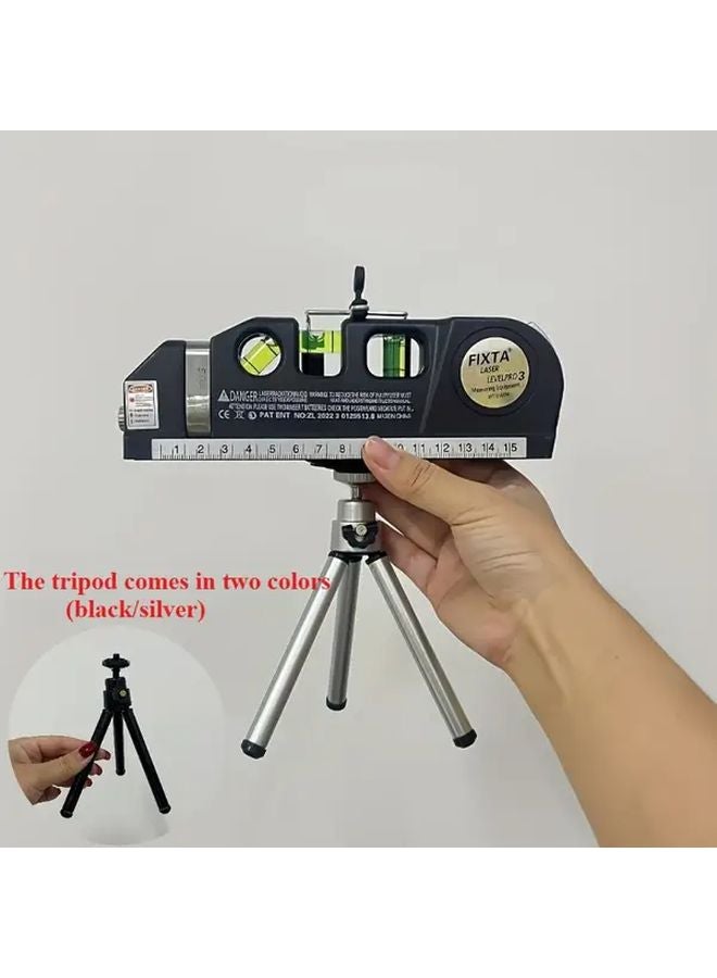 Professional Green Beam Infrared Laser Level Black With Tripod Ruler - Image 5