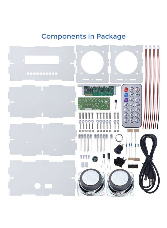MiOYOOW DIY Bluetooth Speaker Kit, USB Mini Stereo Amplifier Soldering Kit with LED Flashing Lights, STEM Electronic Projects Solder Practice Kit for Home and School Education - Image 2