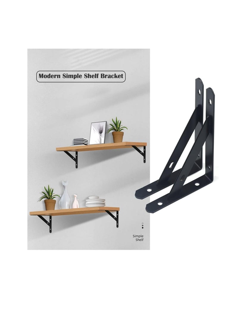 KNP KNP Black Triangle Shelf Brackets (11" x 16") are heavy-duty, stylish, and functional supports for wall-mounted shelves.  - Image 2