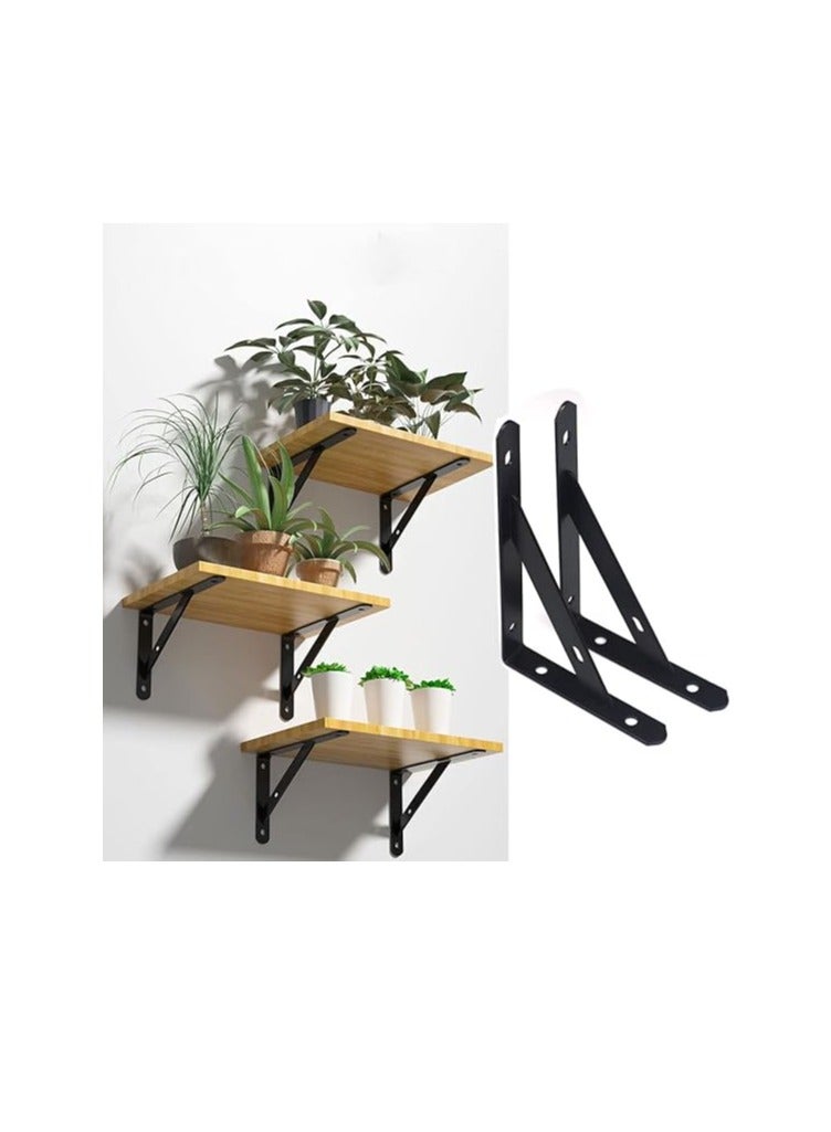 KNP KNP Black Triangle Shelf Brackets (11" x 16") are heavy-duty, stylish, and functional supports for wall-mounted shelves.  - Image 3