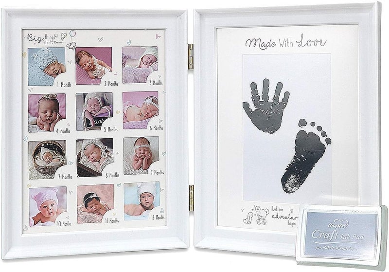 Baby Handprint and Footprint Kit, Newborn Memory Art Photo Frame, Baby Hand Foot Print Keepsake Set, Nursery Decor Gift for New Parents - Image 1