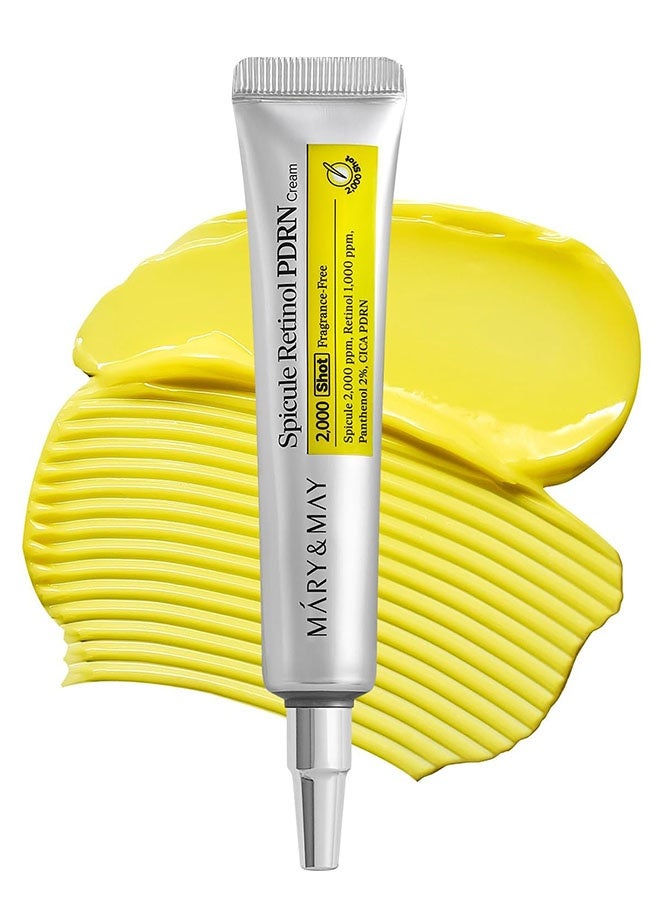 Mary & May  Spicule Retinol Pdrn Cream 15g ، كريم الوجه المضاد للشيخوخة ، مكافحة الخطوط الدقيقة وتعزيز إنتاج الكولاجين ، العناية بالبشرة المثالية للبشرة المملة أو غير المتساوية أو الشيخوخة - Image 1