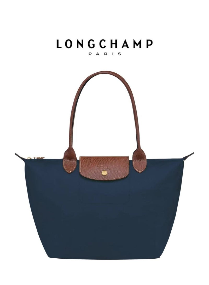 لونج شامب Longchamp Women's Medium Handbags, Tote Bags, Shoulder Bags, Navy Blue Classic Style (باللغة الإنجليزية) - Image 1