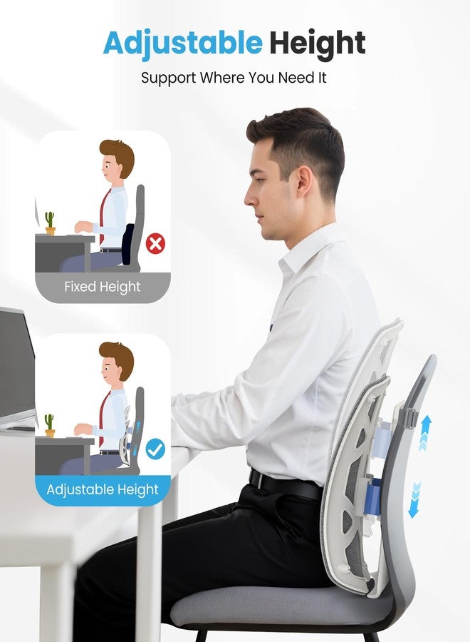 COMFIER Heated Lumbar Support Pillow with Vibration Massage, Back Support Cushion for Office Chair, Adjustable Height up to 18.1 in - Thoughtful Gifts for Mom Dad Women Men - Image 3