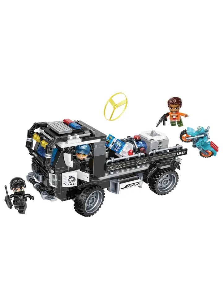 Qman Mine City Police Armored Truck  352 Pieces - C11013  - Image 2