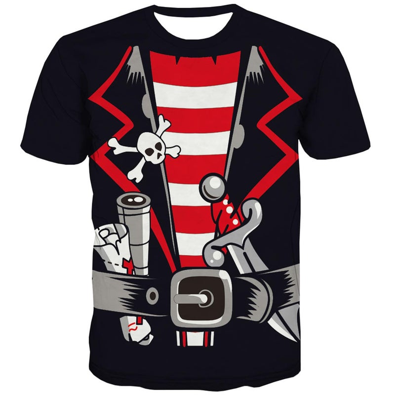 KYKU Men's Pirate Shirt Pirates Accessories Novelty Dress Up Tshirt, Black, 2XL - Image 1